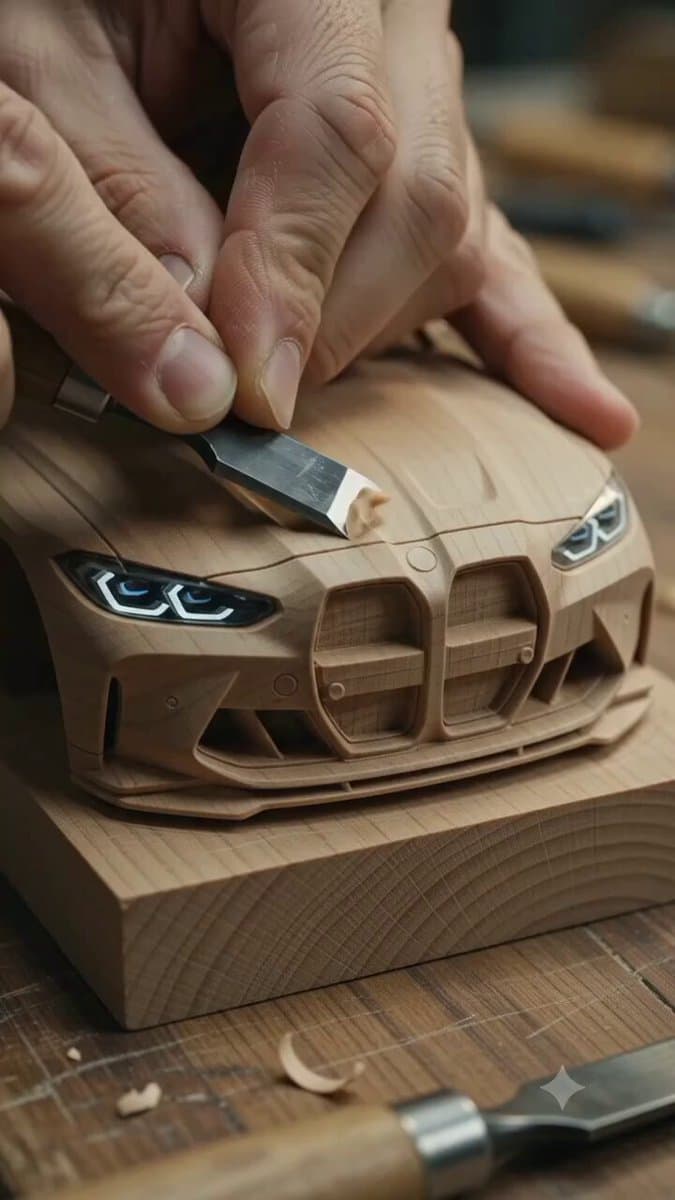 hyper-realistic cinematic macro video of a skilled artisan handcrafting a detail