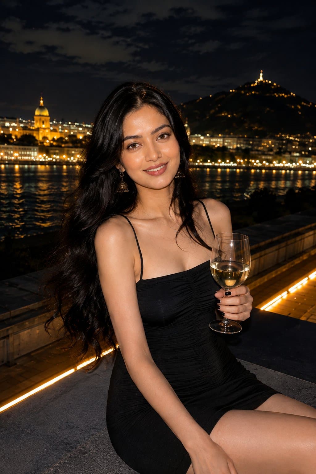 Ultra-photorealistic luxury evening portrait of a beautiful South Asian woman si