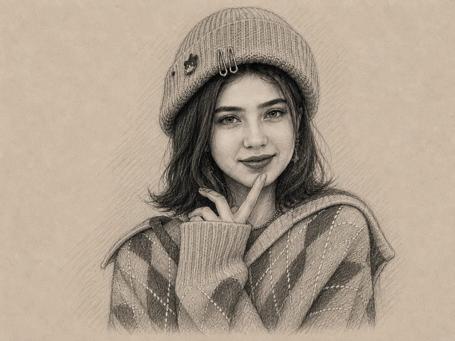 Create a highly detailed, realistic graphite pencil and charcoal sketch portrait