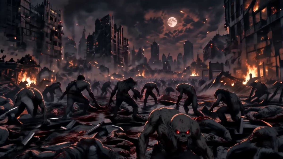 
Create a 15-second ultra-cinematic dark fantasy action trailer with the visual 