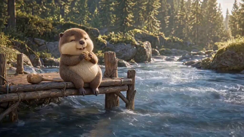 Create a 12-second high-quality cinematic 3D animated video set in a beautiful n